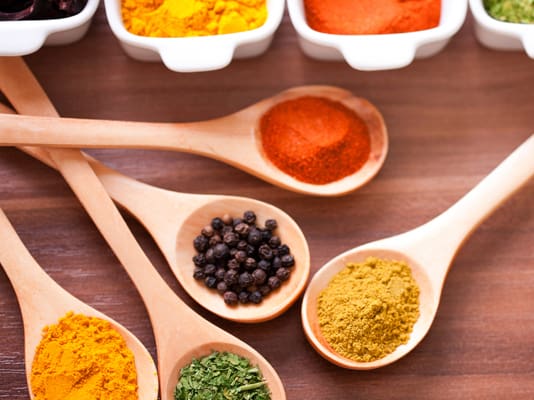 spices on spoon