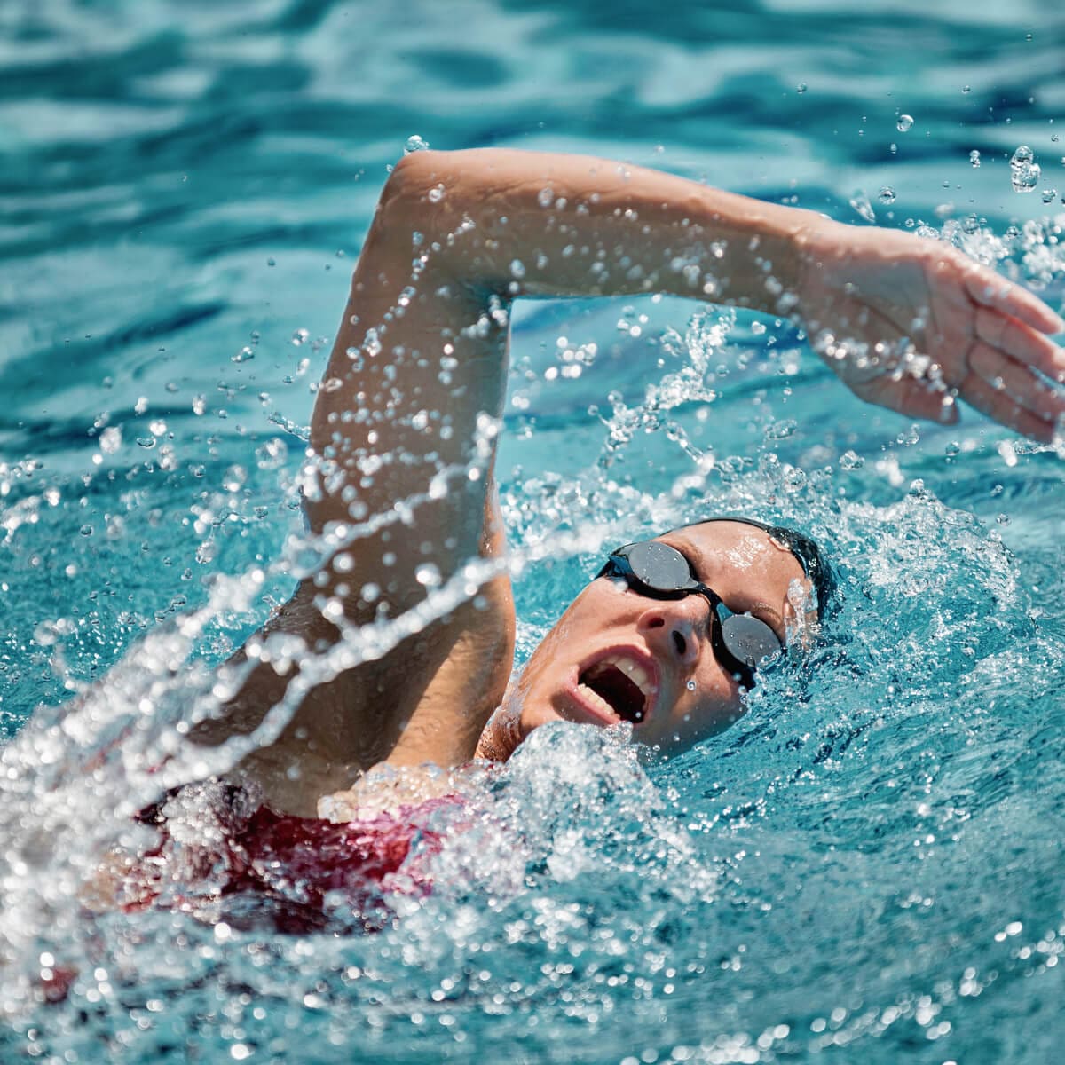 image of a person swimming on the pool